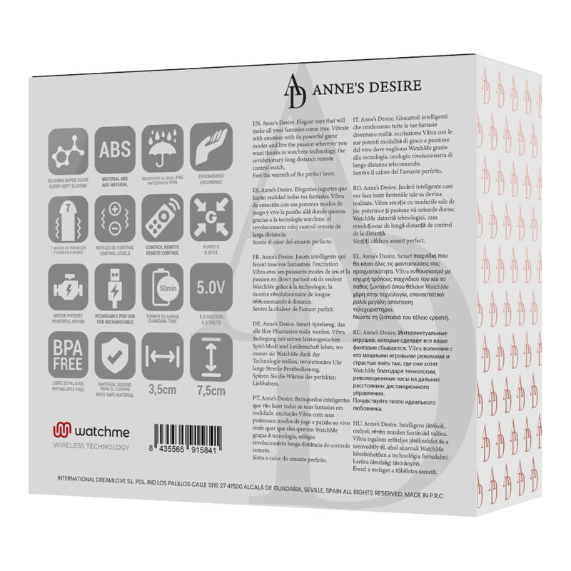 ANNE'S DESIRE - TÉLÉCOMMANDE WATCHME NOIR/OR